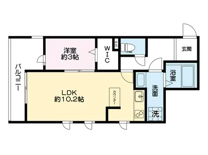 フローレス 浦和(1LDK/3階)の間取り写真