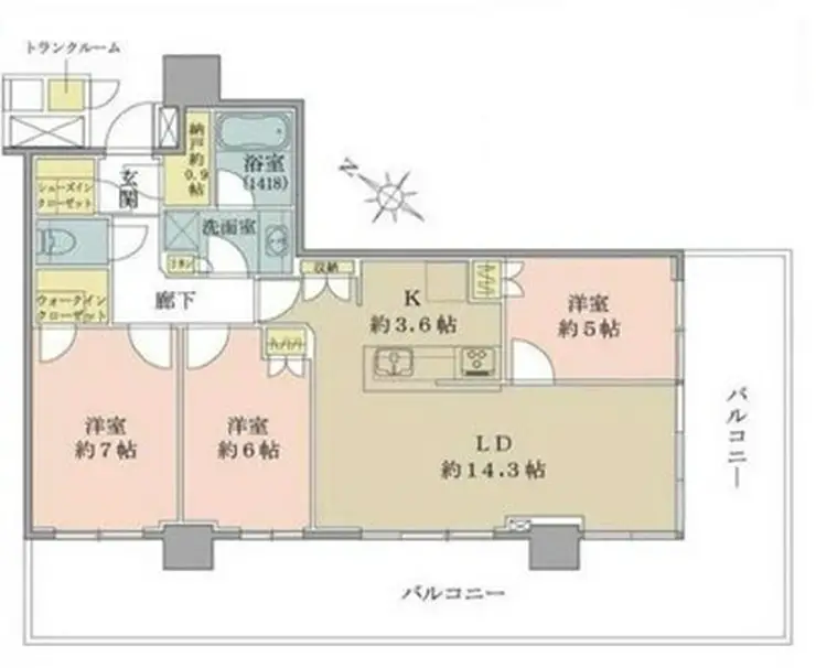 Brillia有明City Tower 10階階 間取り