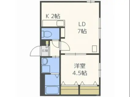 地下鉄南北線 平岸駅(札幌市営) 徒歩6分 4階建 築10年(1LDK/3階)の間取り写真