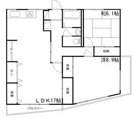 ノーブル大津(2LDK/3階)の間取り写真