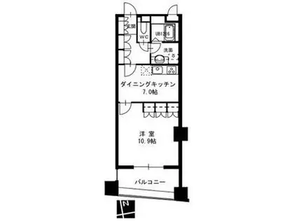 セイント橘(1DK/9階)の間取り写真