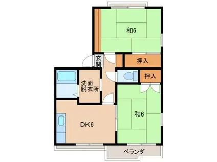 タウニィ東山(2DK/2階)の間取り写真