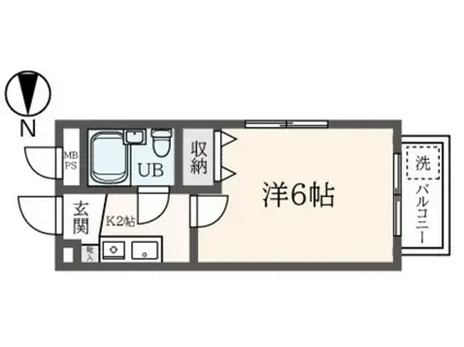 ソリッドリファイン池尻大橋(1K/1階)の間取り写真