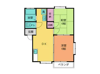 クエストワルツ香貫 A(2DK/2階)の間取り写真