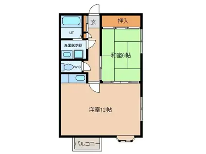 コーポ山田(1LDK/1階)の間取り写真