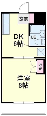 馬込川マンション(1K/1階)の間取り写真