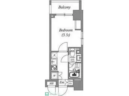 ステーションフロント両国(1K/12階)の間取り写真