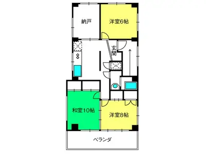 佐藤ビル(3SDK/3階)の間取り写真