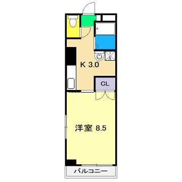 ルーチェ(1K/3階)の間取り写真