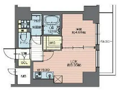 プレジオ西新井(1LDK/11階)の間取り写真