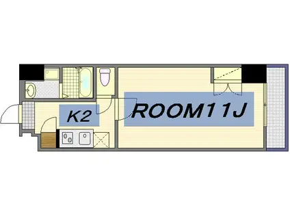 ヒルズ平和橋(1K/4階)の間取り写真