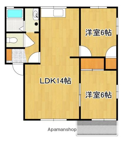グレース松本(2LDK/1階)の間取り写真