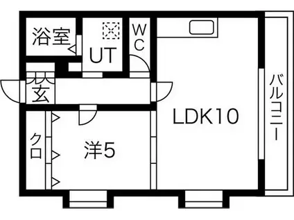ビエント六甲Ⅲ(1LDK/4階)の間取り写真