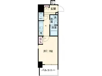 エストゥルース京都(1K/8階)の間取り写真