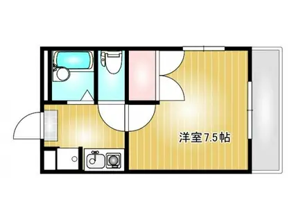 アモーレ福島(1K/1階)の間取り写真