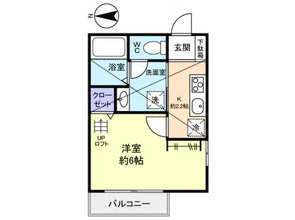 ラ・ミアカーサF・B(1K/2階)の間取り写真