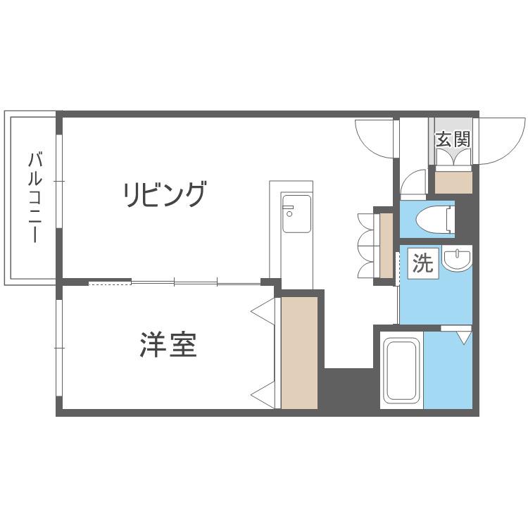 キャラメル(1LDK/4階)の間取り写真