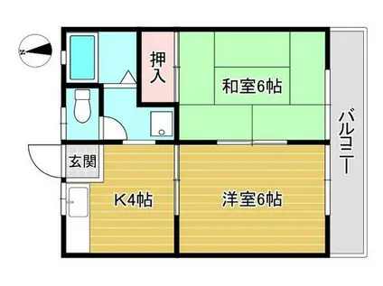 スカイヴィレッジ(2K/2階)の間取り写真