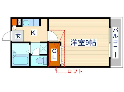 ノーブル1217(1K/1階)の間取り写真