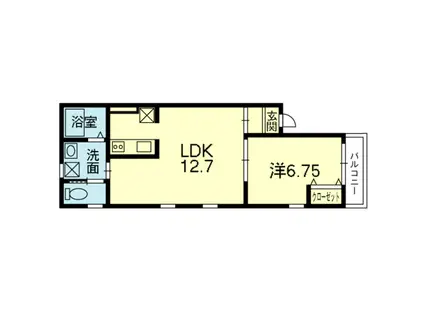 はなビル(1LDK/3階)の間取り写真