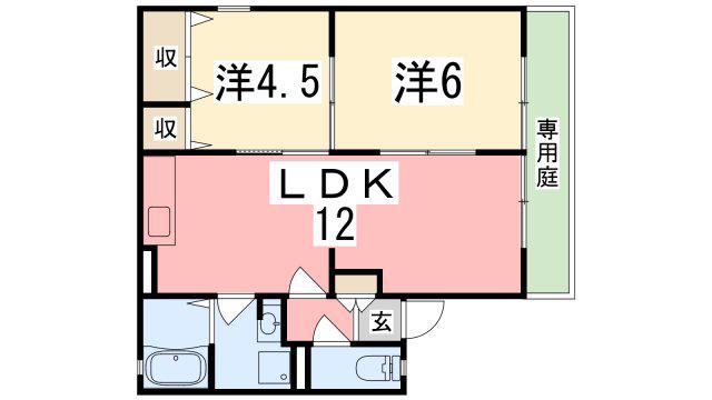 OAFLAT東南A棟(2LDK/1階)の間取り写真