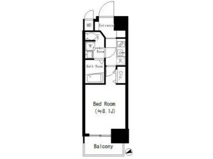 ルーエ天満橋(1K/13階)の間取り写真