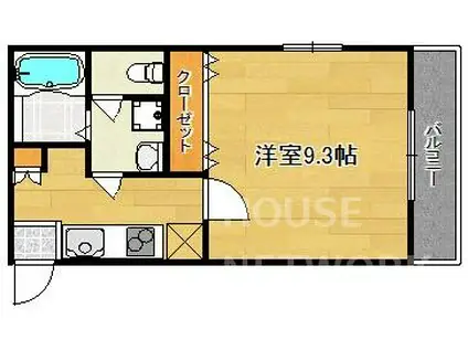 CROSS.BLDII(1K/3階)の間取り写真