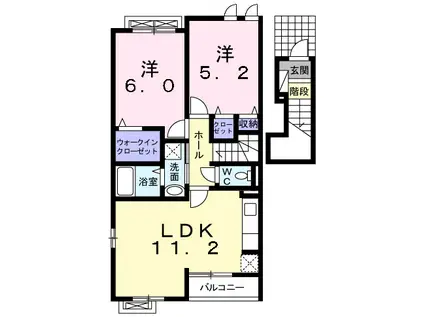 エピソードI(2LDK/2階)の間取り写真