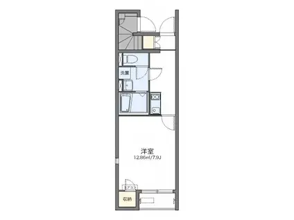 レオネクスト翔15(1K/1階)の間取り写真