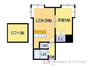 ハーバーライトI(1LDK/2階)の間取り写真