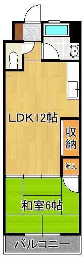 ギャラン江南(1LDK/9階)の間取り写真