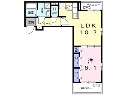 コンジュ・コトネ(1LDK/3階)の間取り写真