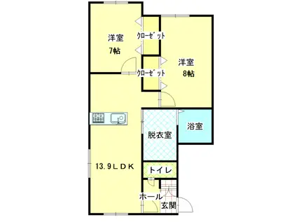 CLAIRE V(2LDK/1階)の間取り写真