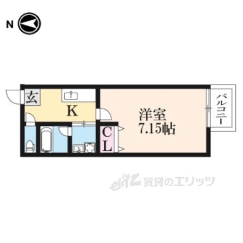 HOUSE Ⅰ ROKUBANKAN(1K/1階)の間取り写真