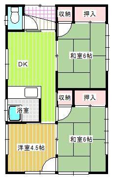 長房アパート(3DK/1階)の間取り写真