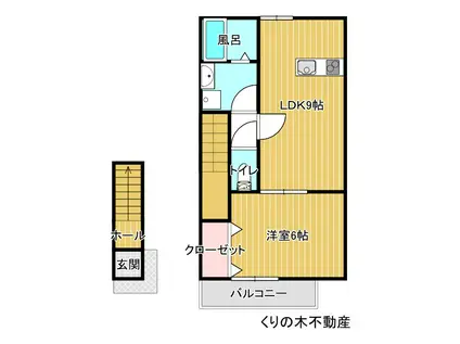 ルミウス片山IV(1LDK/2階)の間取り写真