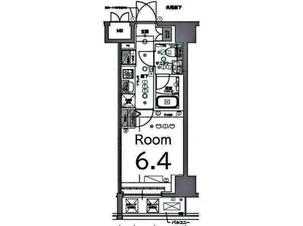 クレストタップ新横浜(1K/8階)の間取り写真