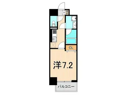 アグレアーブル エモア(1K/7階)の間取り写真