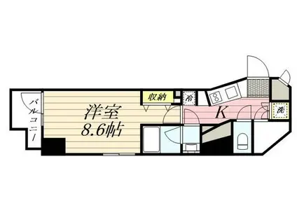 GRAN PASEO麻布十番(1K/14階)の間取り写真