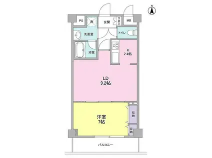 メゾン・ラフィーネ(1LDK/1階)の間取り写真