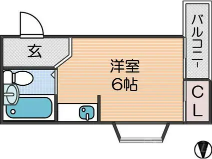 CITY HILL(ワンルーム/2階)の間取り写真