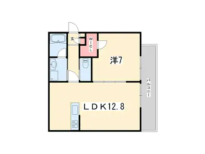 GARNET RESIDENCE 聖護院(1LDK/1階)の間取り写真