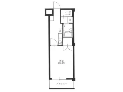 リバレジデンス鳩川(1K/3階)の間取り写真