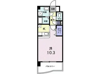 フォーウィルズコート(ワンルーム/4階)の間取り写真