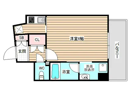 ルーチェ新福島(1K/10階)の間取り写真