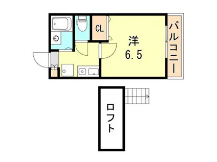 グラシア高丸(1K/2階)の間取り写真