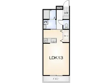 マイ・スペース三軒屋(ワンルーム/2階)の間取り写真