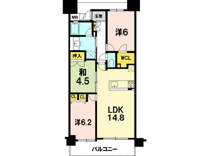 プレサンスロジェ草津駅前(3LDK/4階)の間取り写真