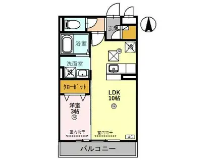 リビングタウン東金沢(2LDK/1階)の間取り写真