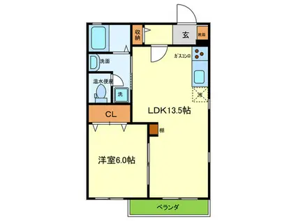 ニューフレグランス阪本(1LDK/1階)の間取り写真